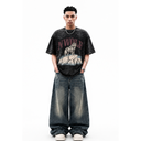 NWOLF Alpha Wolf Acid Wash Oversized T-Shirt (L)