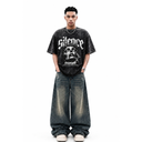Silence Graphic Acid wash Oversized T-Shirt