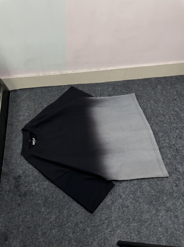 Black Ombré Wash Boxy Tee