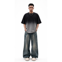 Black Ombré Wash Boxy Tee