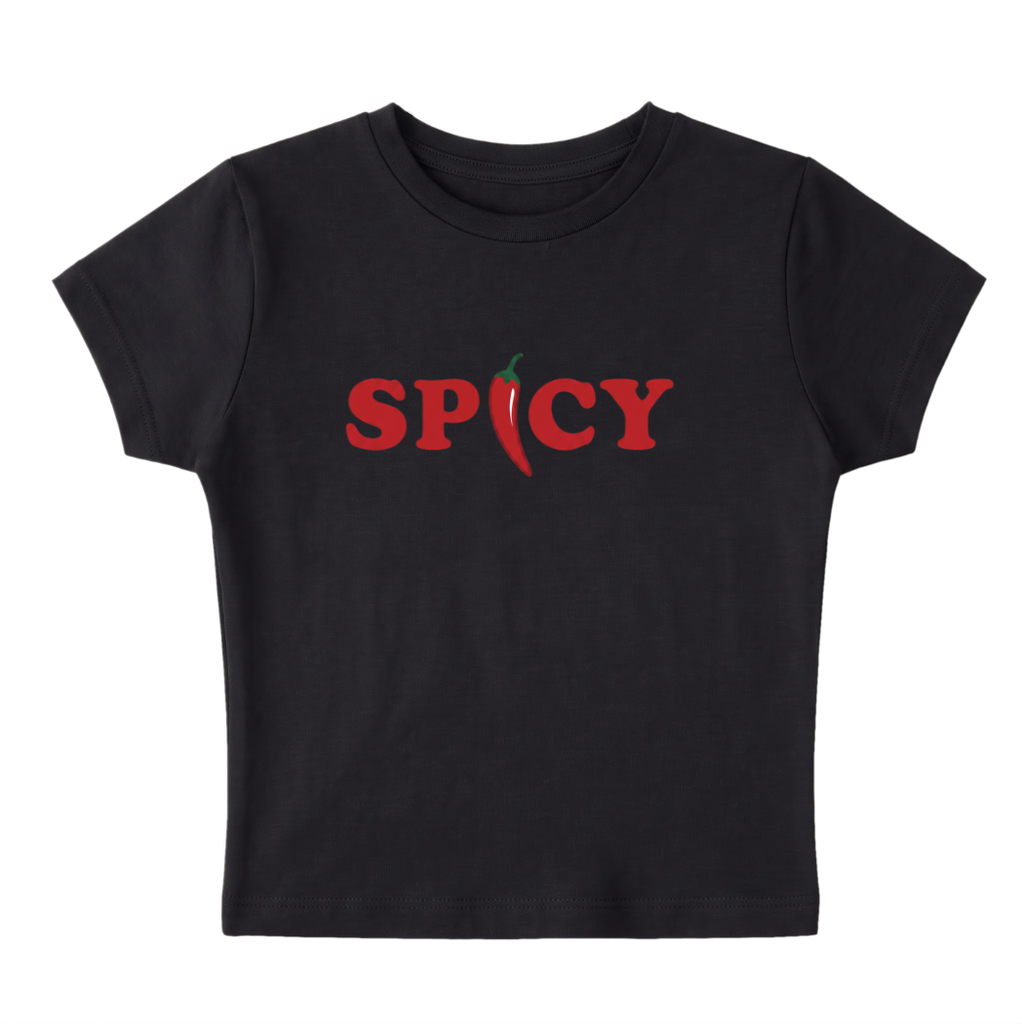 Spicy Baby Tee 🌶️ (XS, Black)