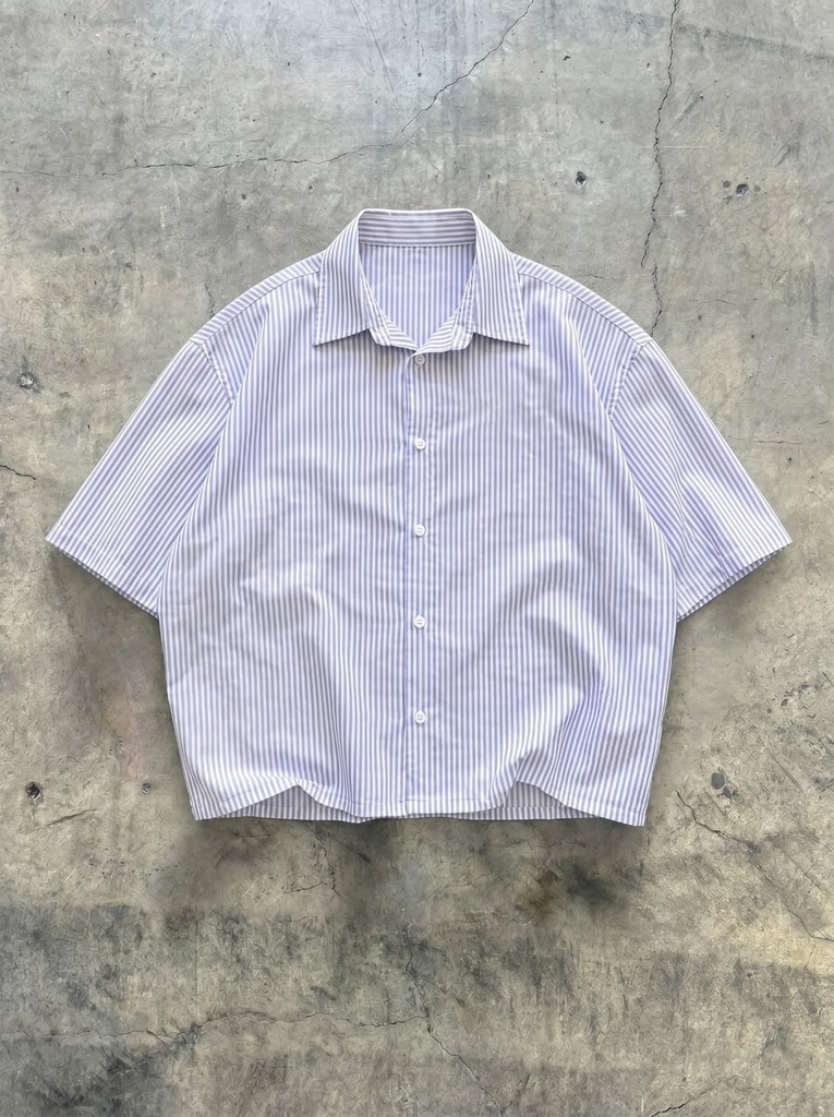 Blue Striped Oxford Boxy Shirt (S)