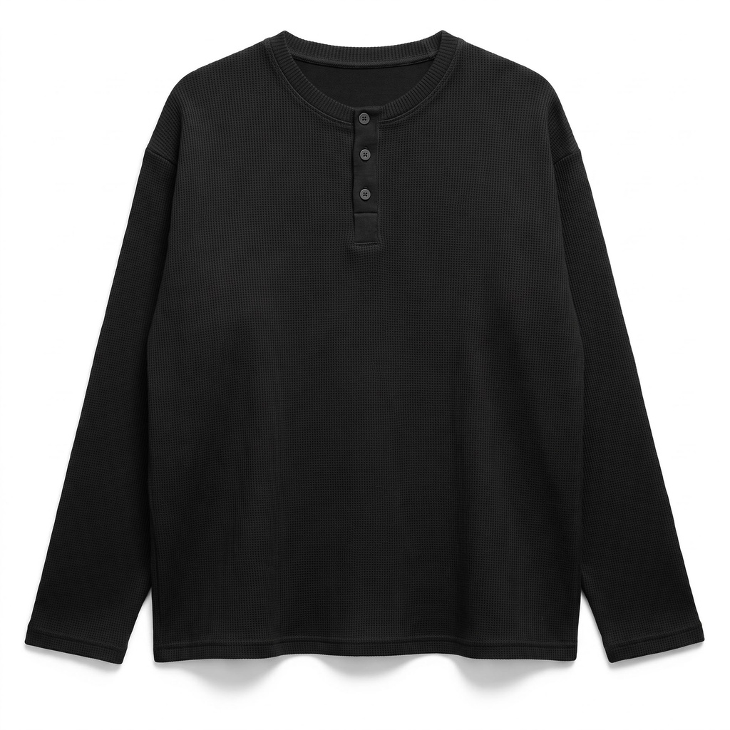 Henley Waffle Knit