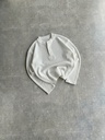 White Henley Waffle Tee