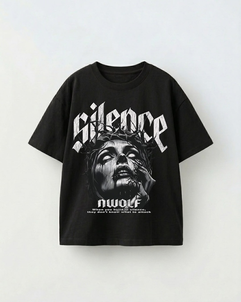Silence Graphic Oversized T-Shirt