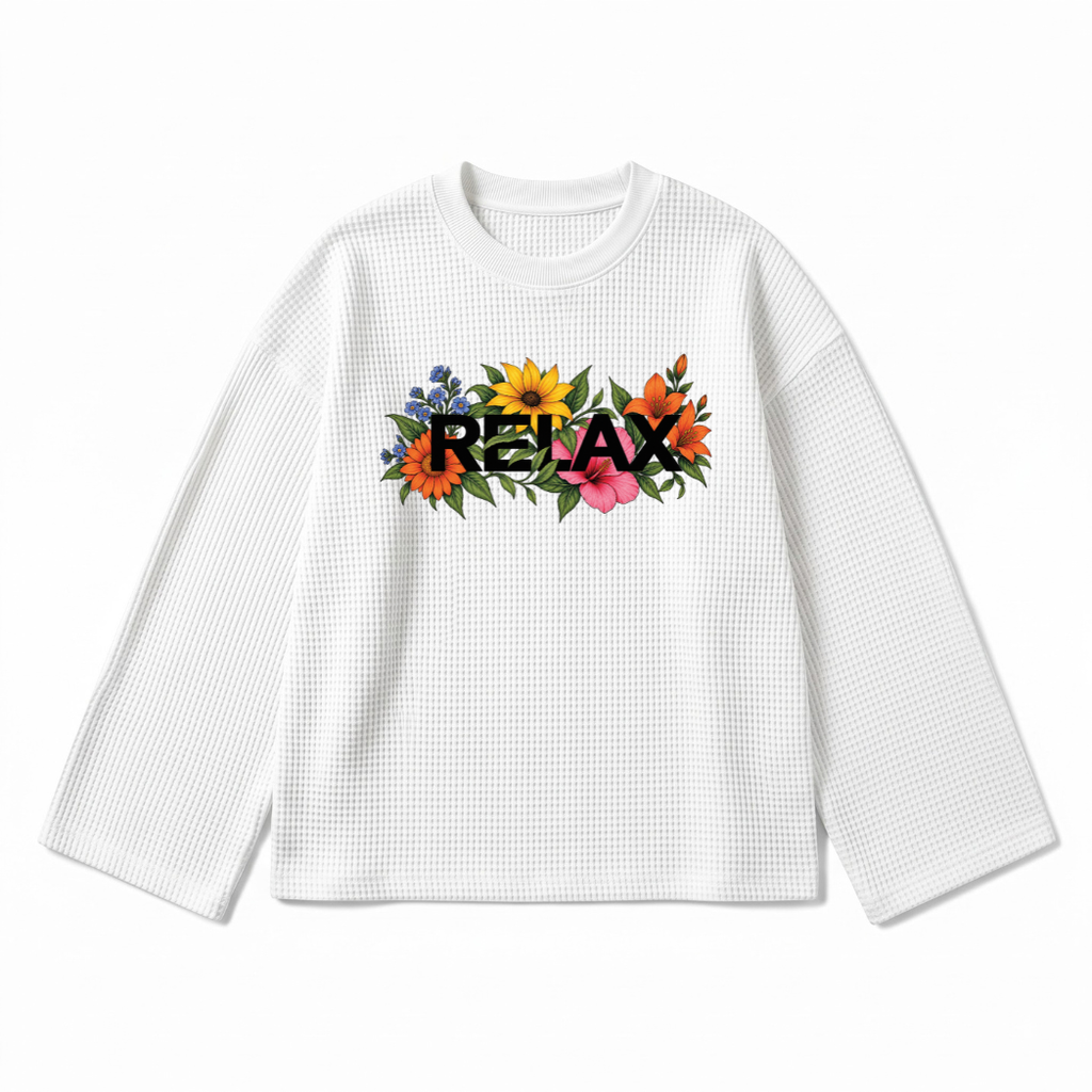 Relax Floral Waffle Tee (S)