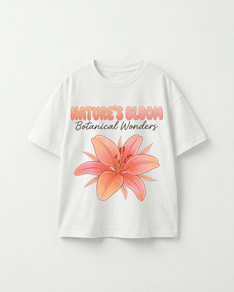 WHITE FLOWERS OVERSIZED T-SHIRT (S)