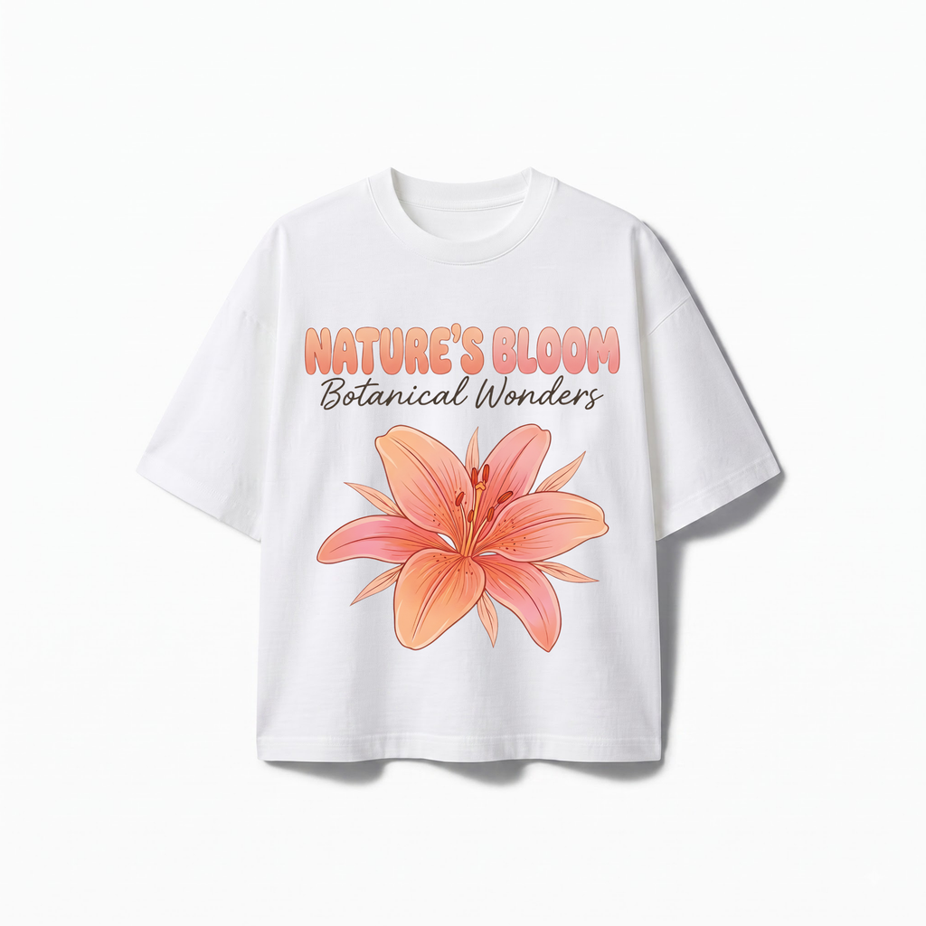 WHITE FLOWERS OVERSIZED T-SHIRT (S)