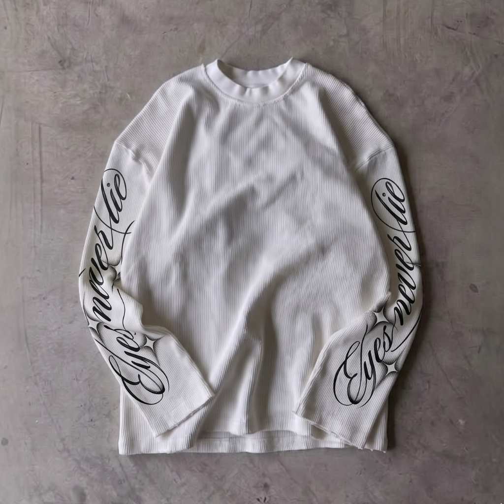 Sleeve Print Waffle