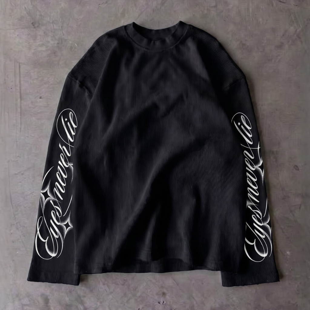 Sleeve Print Waffle