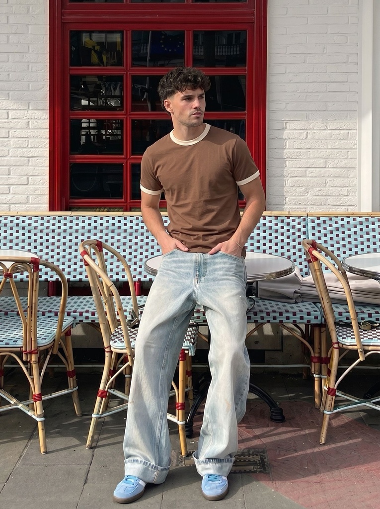 Mousse & Cream Ringer Tee (S)
